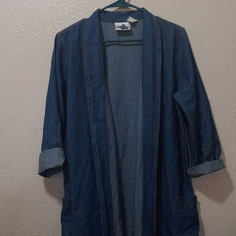 Women's Dark Wash Jean Trench Coat